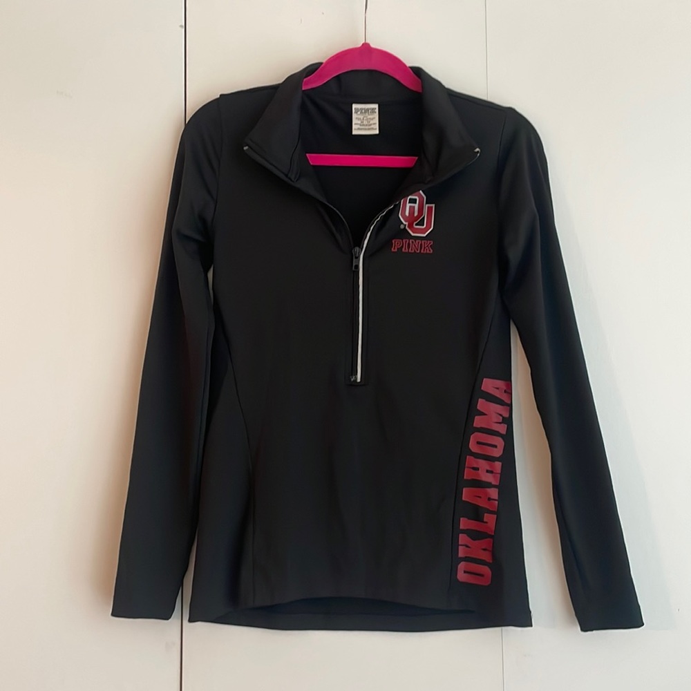 OU Sooners / VS Pink quarter zip long sleeve athletic tee